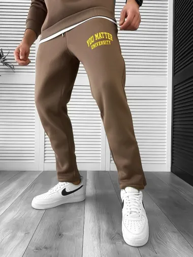 Trening barbati slim fit maro Pantaloni + Hanorac K170 Z5